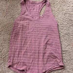 Pink and white ye striped lululemon tank top size 4